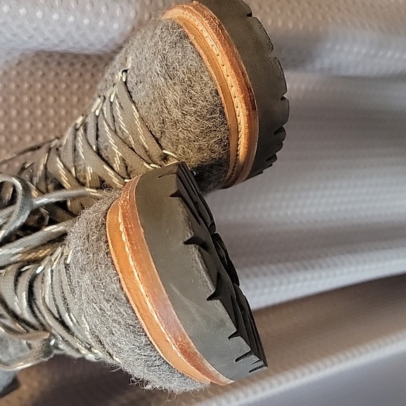 Grenson Women's Nanette Gray Lug Sole Felted Combat & Lace-up Boots UK 5 US 7.5 - Picture 4 of 9